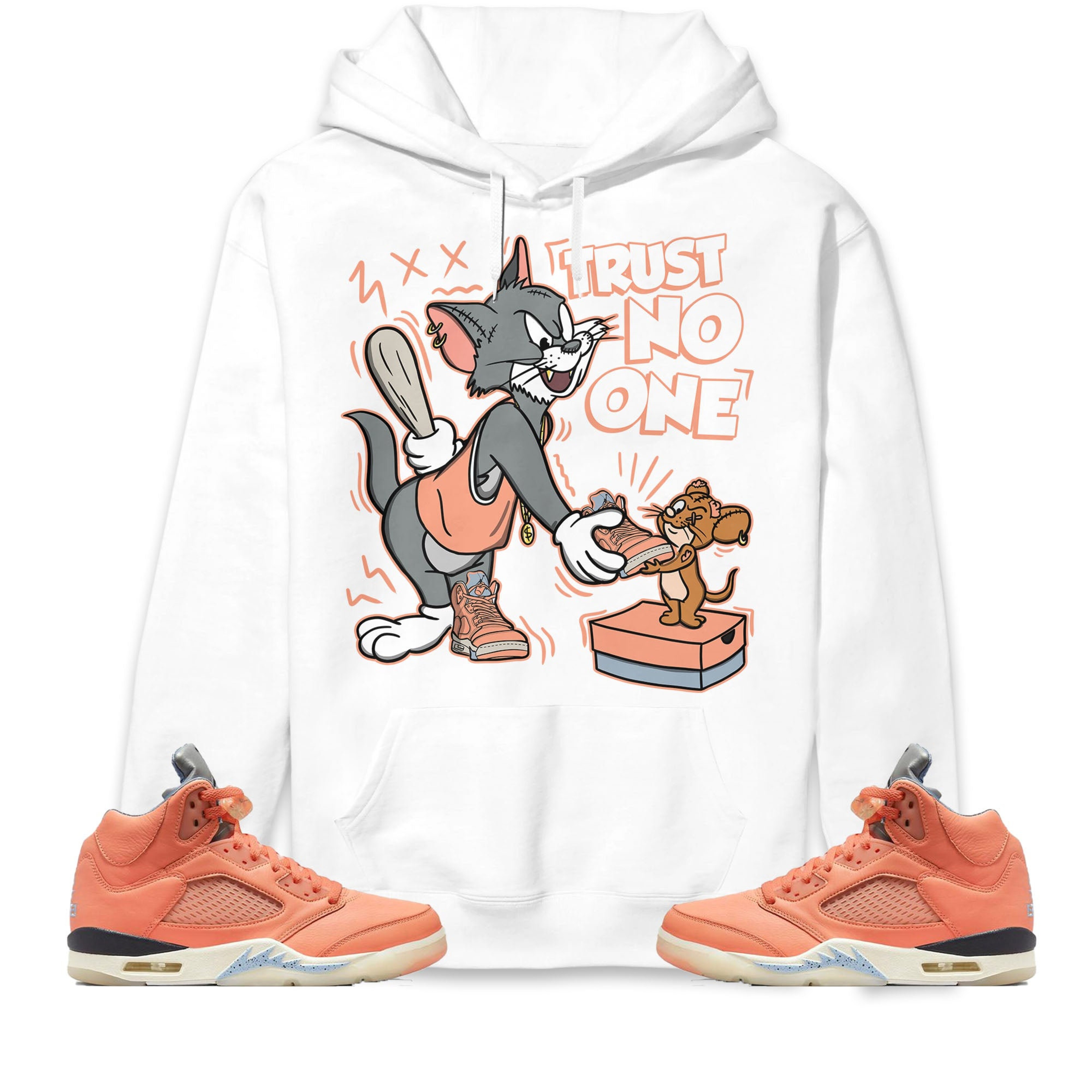 Jordan 5 DJ Khaled Crimson Bliss Unisex Sweatshirt, Hoodie Trust No One Cat And Mouse, Shirt To Match Sneaker