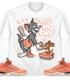 Jordan 5 DJ Khaled Crimson Bliss Unisex Sweatshirt, Hoodie Trust No One Cat And Mouse, Shirt To Match Sneaker