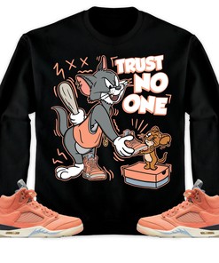 Jordan 5 DJ Khaled Crimson Bliss Unisex Sweatshirt, Hoodie Trust No One Cat And Mouse, Shirt To Match Sneaker