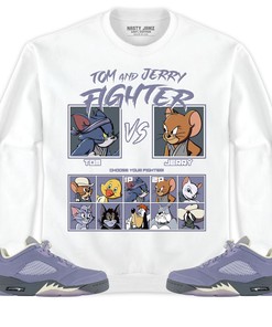 Jordan 5 Low Indigo Haze Unisex Shirt, Hoodie, Sweatshirt Cat And Mouse Fighter, Shirt To Match Sneaker