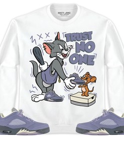 Jordan 5 Low Indigo Haze Unisex Shirt, Hoodie, Sweatshirt Trust No One Cat And Mouse, Shirt To Match Sneaker