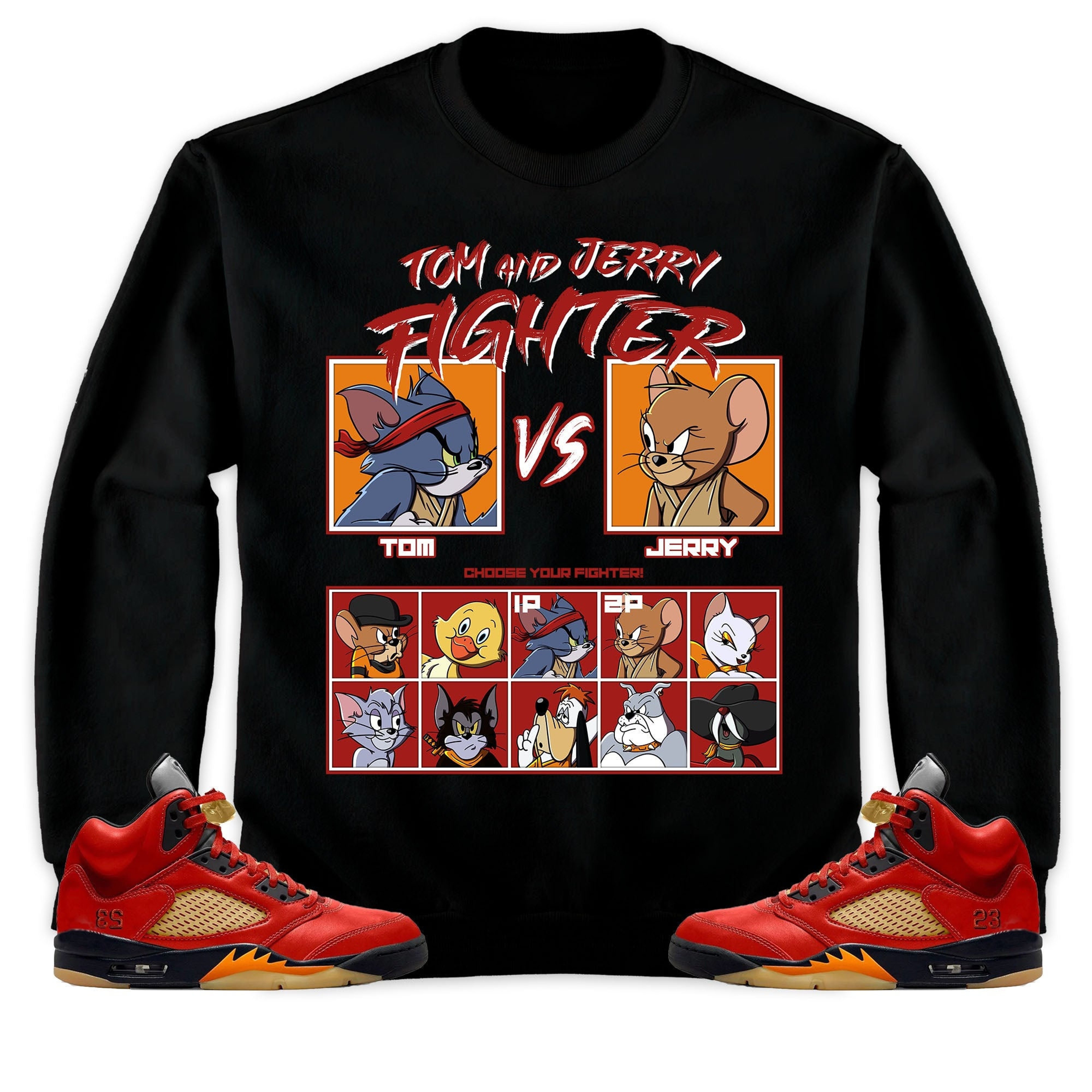 Jordan 5 Mars For Her Unisex Sweatshirt, Hoodie, Cat And Mouse Fighter, Shirt To Match Sneaker