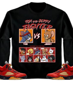 Jordan 5 Mars For Her Unisex T-Shirt, Sweatshirt, Hoodie, Cat And Mouse Fighter, Shirt To Match Sneaker