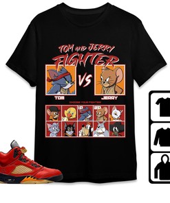 Jordan 5 Mars For Her Unisex T-Shirt, Sweatshirt, Hoodie, Cat And Mouse Fighter, Shirt To Match Sneaker