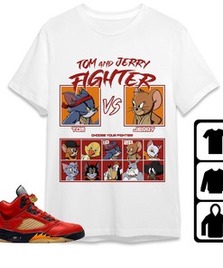 Jordan 5 Mars For Her Unisex T-Shirt, Sweatshirt, Hoodie, Cat And Mouse Fighter, Shirt To Match Sneaker