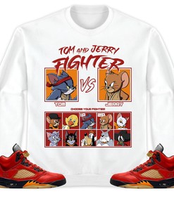 Jordan 5 Mars For Her Unisex T-Shirt, Sweatshirt, Hoodie, Cat And Mouse Fighter, Shirt To Match Sneaker