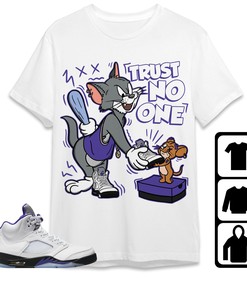 Jordan 5 Retro Concord Unisex Shirt Trust No One Cat And Mouse, Shirt To Match Sneaker