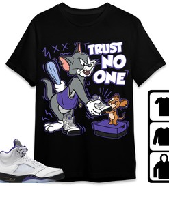 Jordan 5 Retro Concord Unisex Shirt Trust No One Cat And Mouse, Shirt To Match Sneaker