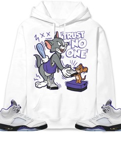 Jordan 5 Retro Concord Unisex Sweatshirt, Hoodie Trust No One Cat And Mouse, Shirt To Match Sneaker