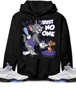 Jordan 5 Retro Concord Unisex Sweatshirt, Hoodie Trust No One Cat And Mouse, Shirt To Match Sneaker