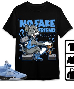 Jordan 5 University Blue Unisex Shirt Fake Friend Cat And Mouse, Shirt To Match Sneaker