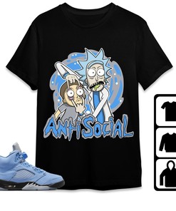 Jordan 5 University Blue Unisex Shirt Rick Anti Social, Shirt To Match Sneaker