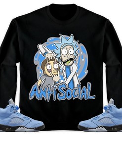 Jordan 5 University Blue Unisex Shirt Rick Anti Social, Shirt To Match Sneaker