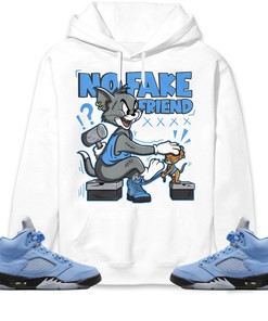 Jordan 5 University Blue Unisex Sweatshirt, Hoodie Fake Friend Cat And Mouse, Shirt To Match Sneaker