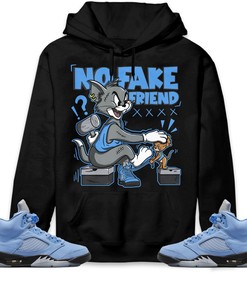 Jordan 5 University Blue Unisex Sweatshirt, Hoodie Fake Friend Cat And Mouse, Shirt To Match Sneaker