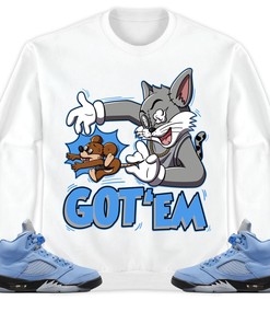 Jordan 5 University Blue Unisex Sweatshirt, Hoodie Got Em Cat And Mouse, Shirt To Match Sneaker