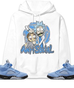 Jordan 5 University Blue Unisex Sweatshirt, Hoodie Rick Anti Social, Shirt To Match Sneaker