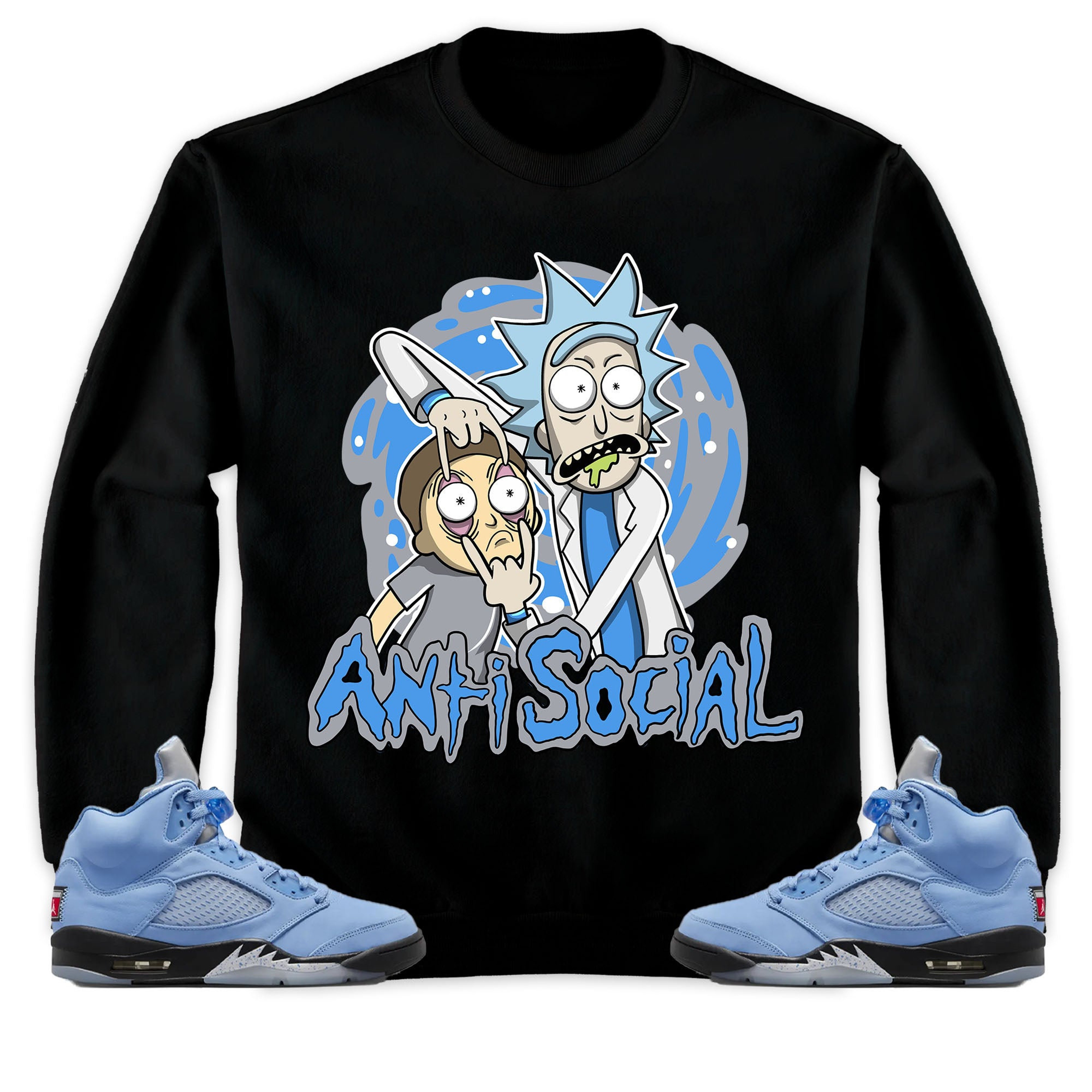 Jordan 5 University Blue Unisex Sweatshirt, Hoodie Rick Anti Social, Shirt To Match Sneaker