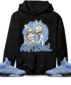 Jordan 5 University Blue Unisex Sweatshirt, Hoodie Rick Anti Social, Shirt To Match Sneaker