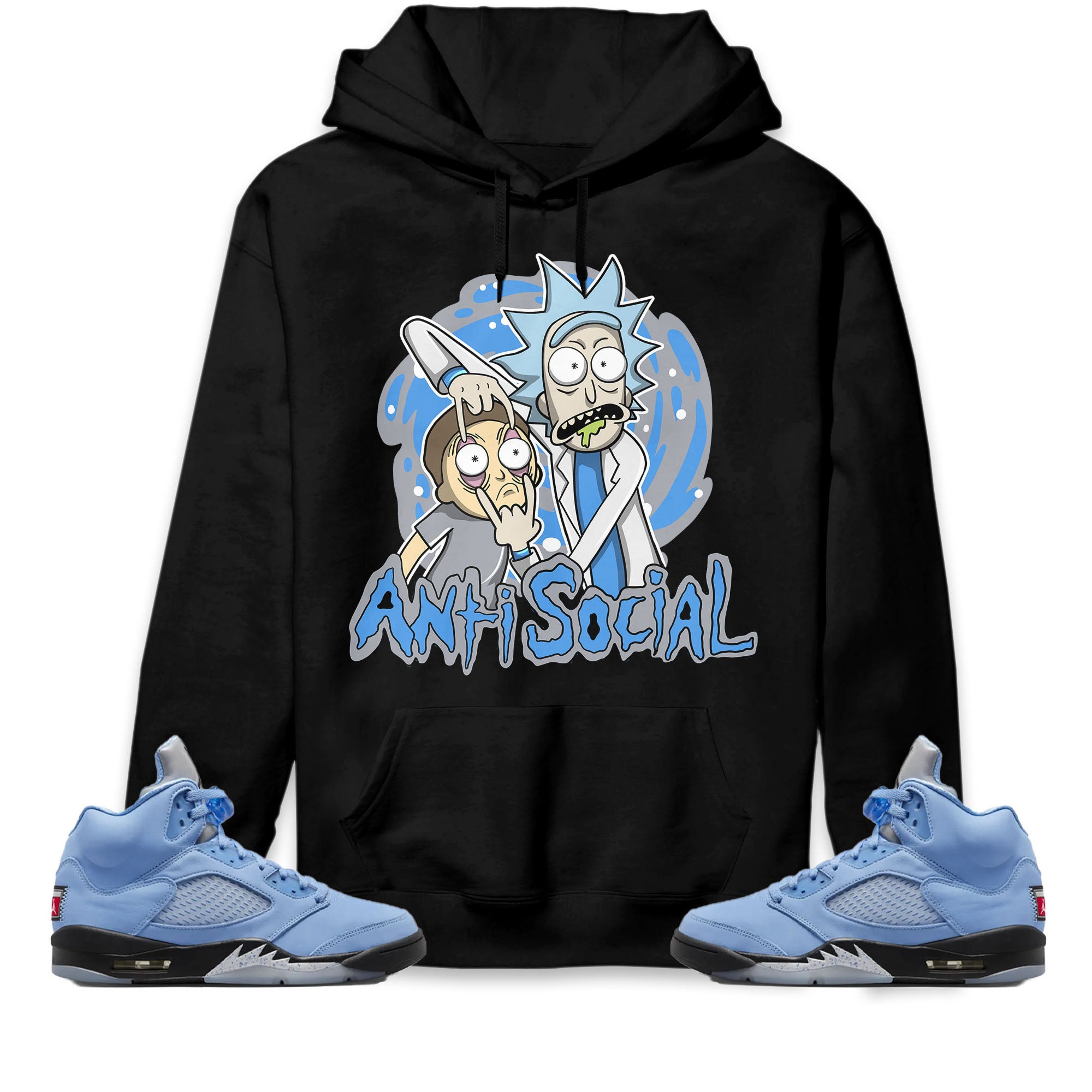 Jordan 5 University Blue Unisex Sweatshirt, Hoodie Rick Anti Social, Shirt To Match Sneaker