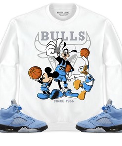 Jordan 5 University Blue Unisex Sweatshirt, Hoodie Shirts Disney Basketball, Shirt To Match Sneaker