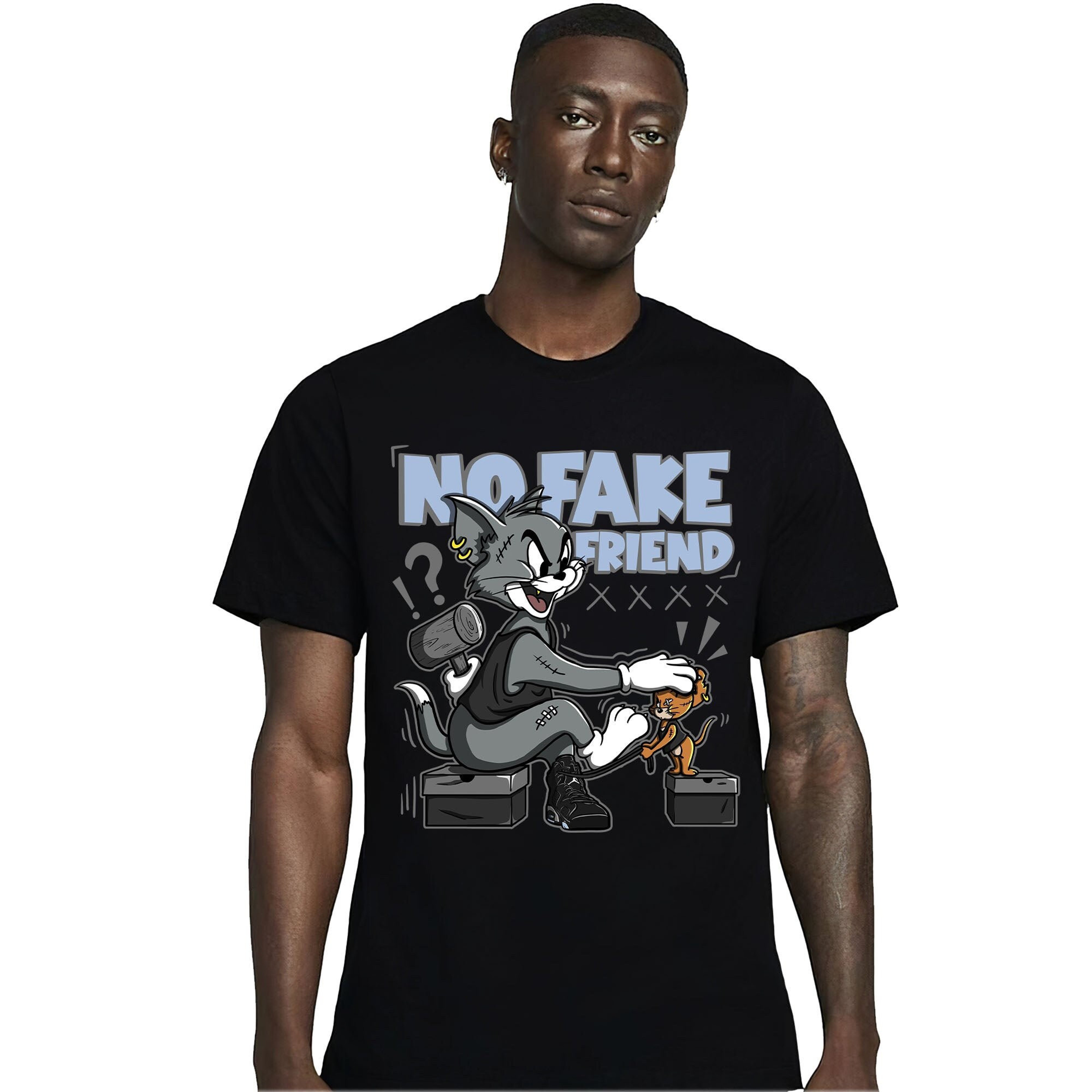 Jordan 6 Black Chrome Metallic Silver Unisex Shirt Fake Friend Cat And Mouse, Shirt To Match Sneaker