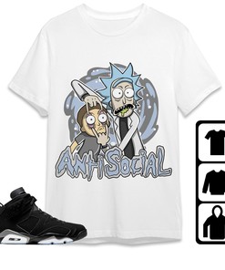 Jordan 6 Black Chrome Metallic Silver Unisex Shirt Rick Anti Social, Shirt To Match Sneaker