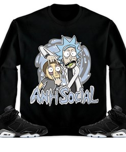 Jordan 6 Black Chrome Metallic Silver Unisex Shirt Rick Anti Social, Shirt To Match Sneaker