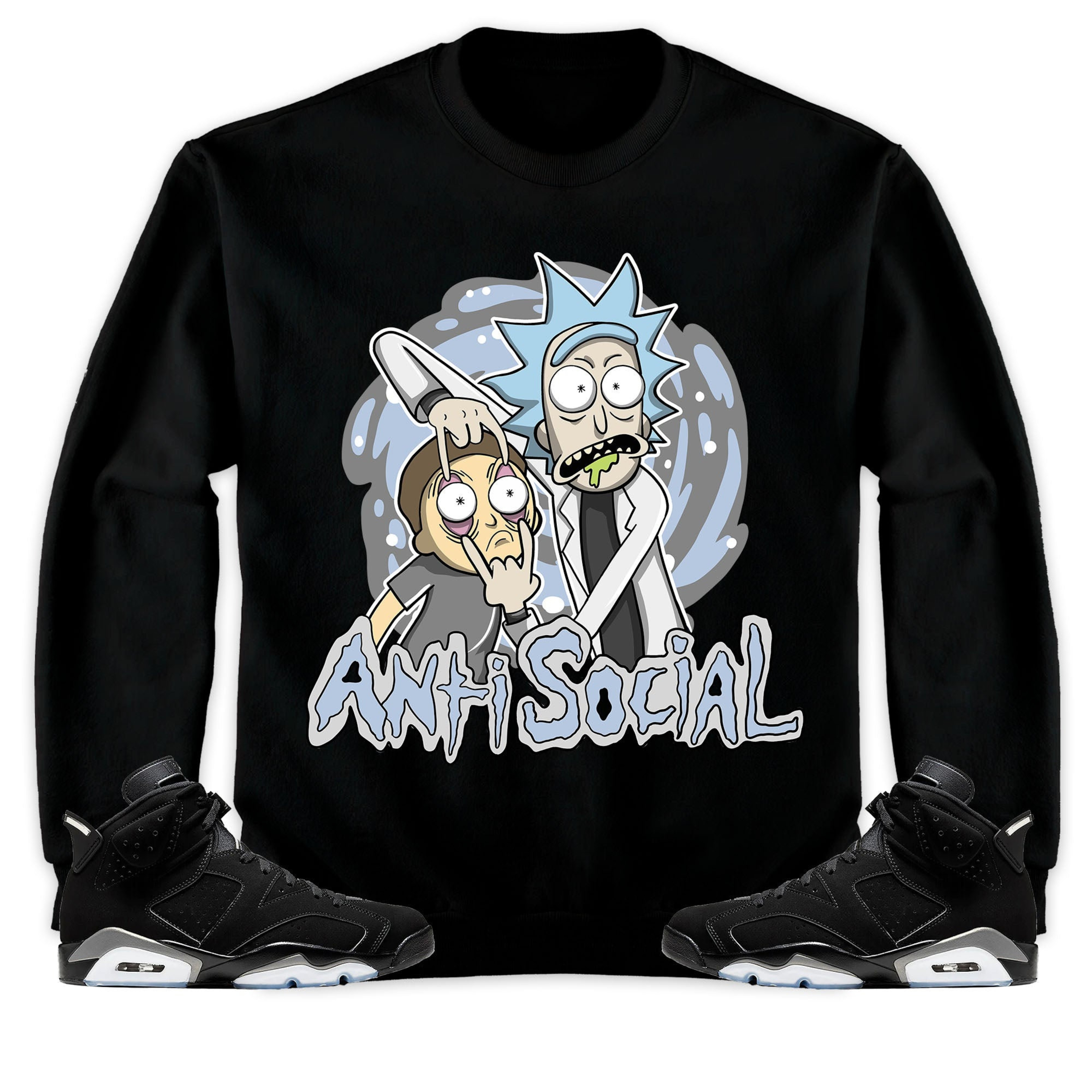 Jordan 6 Black Chrome Metallic Silver Unisex Shirt Rick Anti Social, Shirt To Match Sneaker