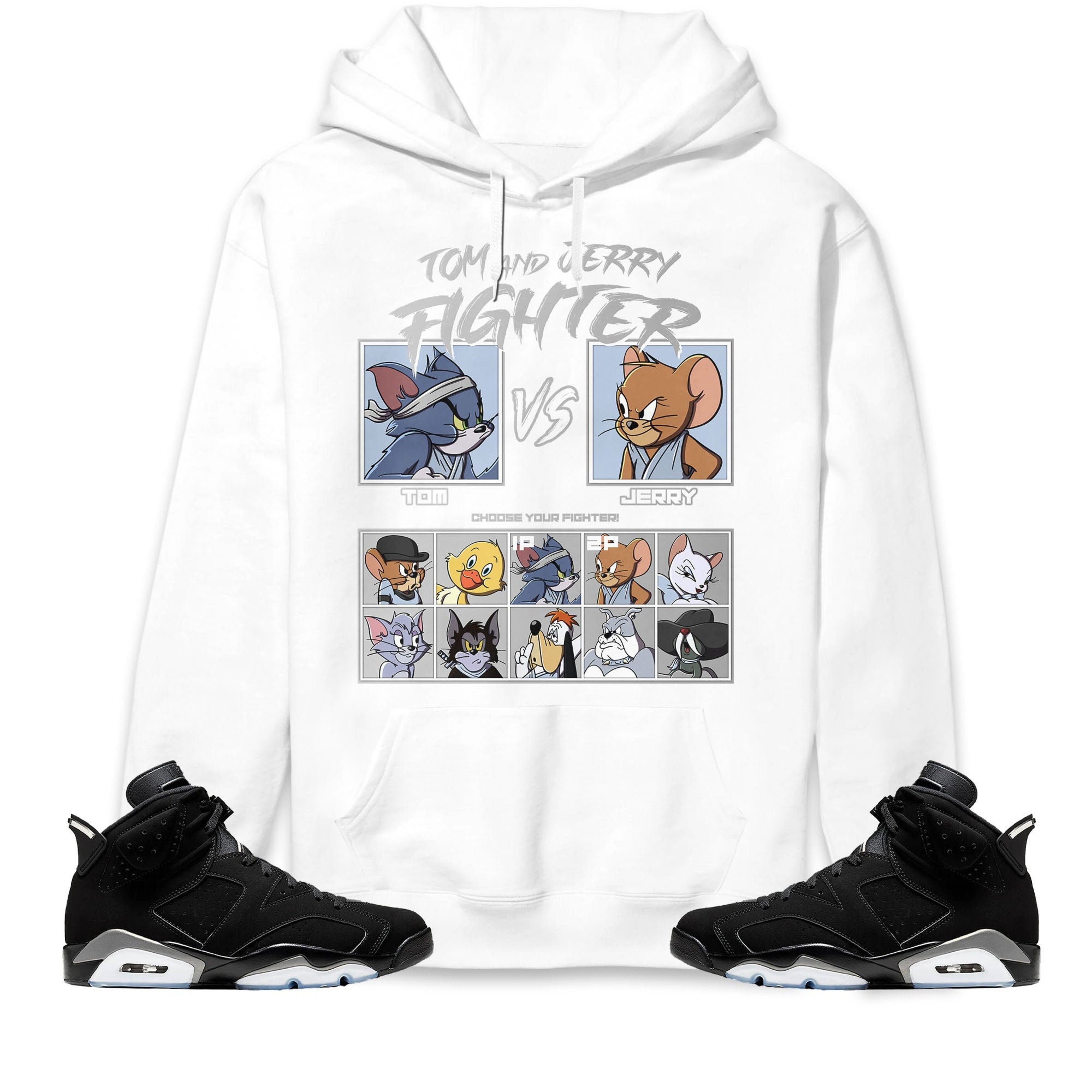Jordan 6 Black Chrome Metallic Silver Unisex Sweatshirt, Hoodie, Cat And Mouse Fighter, Shirt To Match Sneaker