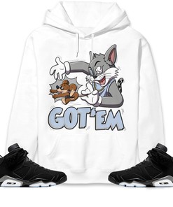 Jordan 6 Black Chrome Metallic Silver Unisex Sweatshirt, Hoodie Got Em Cat And Mouse, Shirt To Match Sneaker