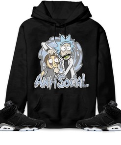 Jordan 6 Black Chrome Metallic Silver Unisex Sweatshirt, Hoodie Rick Anti Social, Shirt To Match Sneaker
