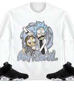 Jordan 6 Black Chrome Metallic Silver Unisex Sweatshirt, Hoodie Rick Anti Social, Shirt To Match Sneaker