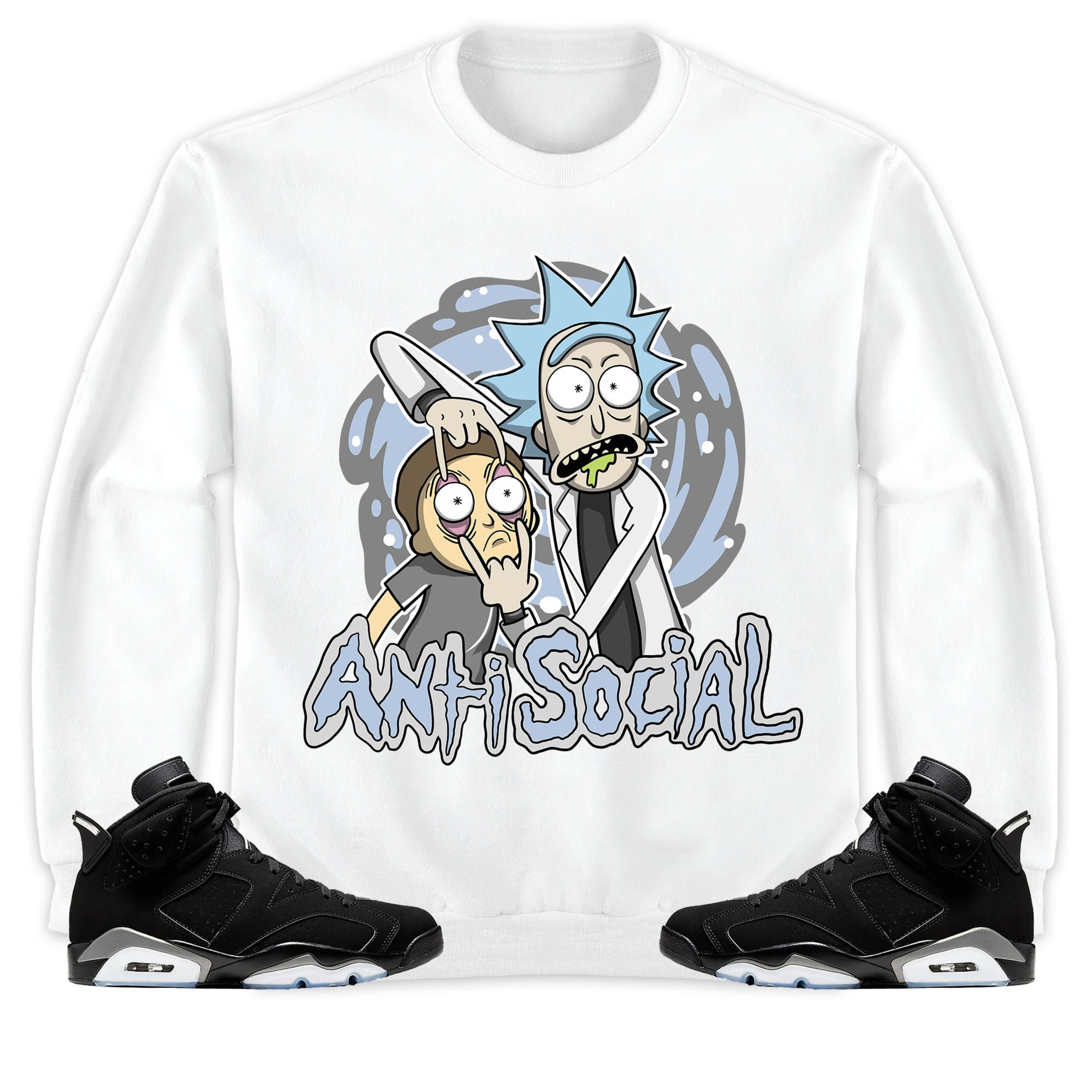 Jordan 6 Black Chrome Metallic Silver Unisex Sweatshirt, Hoodie Rick Anti Social, Shirt To Match Sneaker