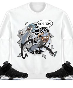 Jordan 6 Black Chrome Metallic Silver Unisex Sweatshirt, Hoodie Rick Got Em, Shirt To Match Sneaker