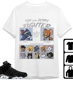 Jordan 6 Black Chrome Metallic Silver Unisex T-Shirt, Sweatshirt, Hoodie, Cat And Mouse Fighter, Shirt To Match Sneaker