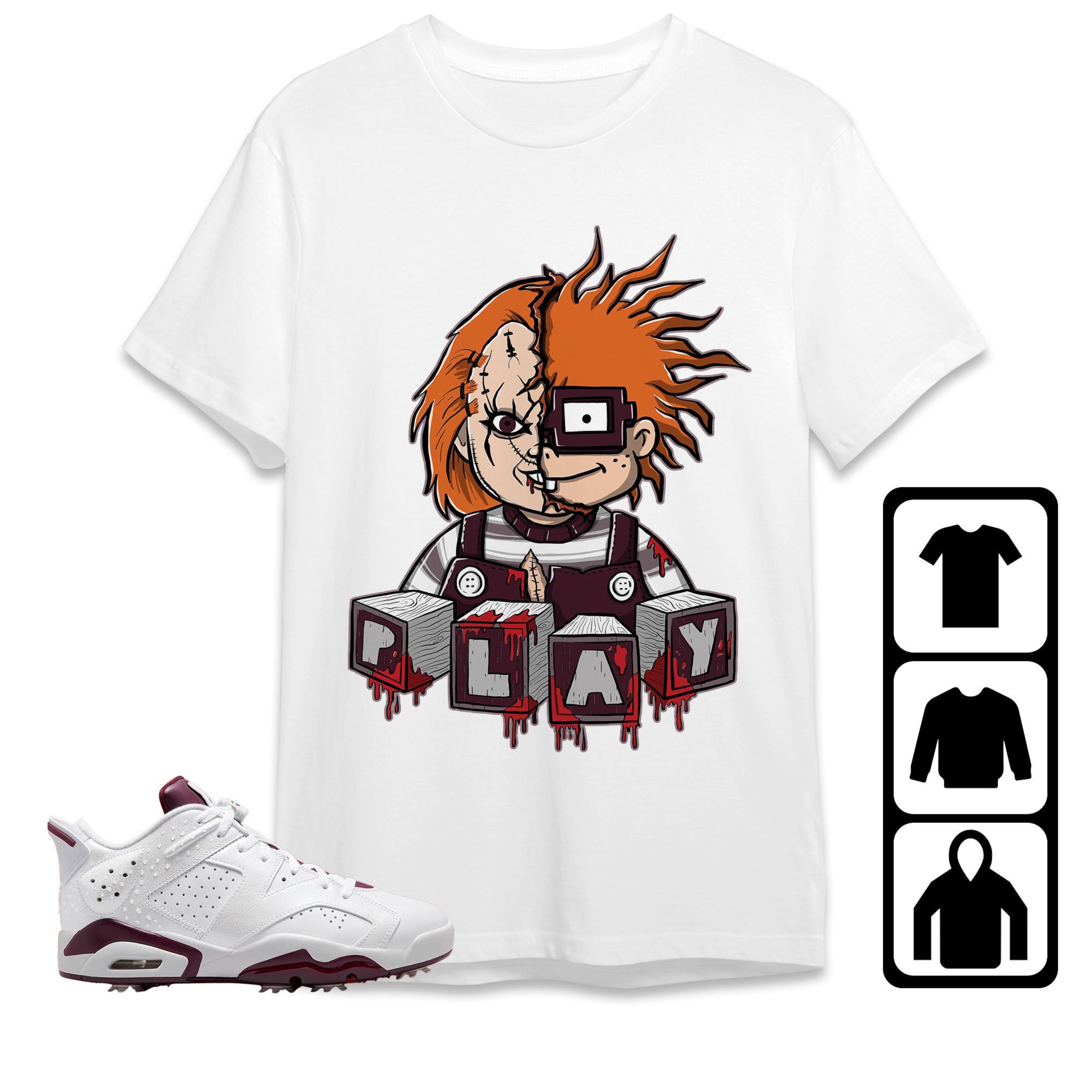 Jordan 6 Golf White Bordeaux Unisex Shirt Chucky, Shirt To Match Sneaker