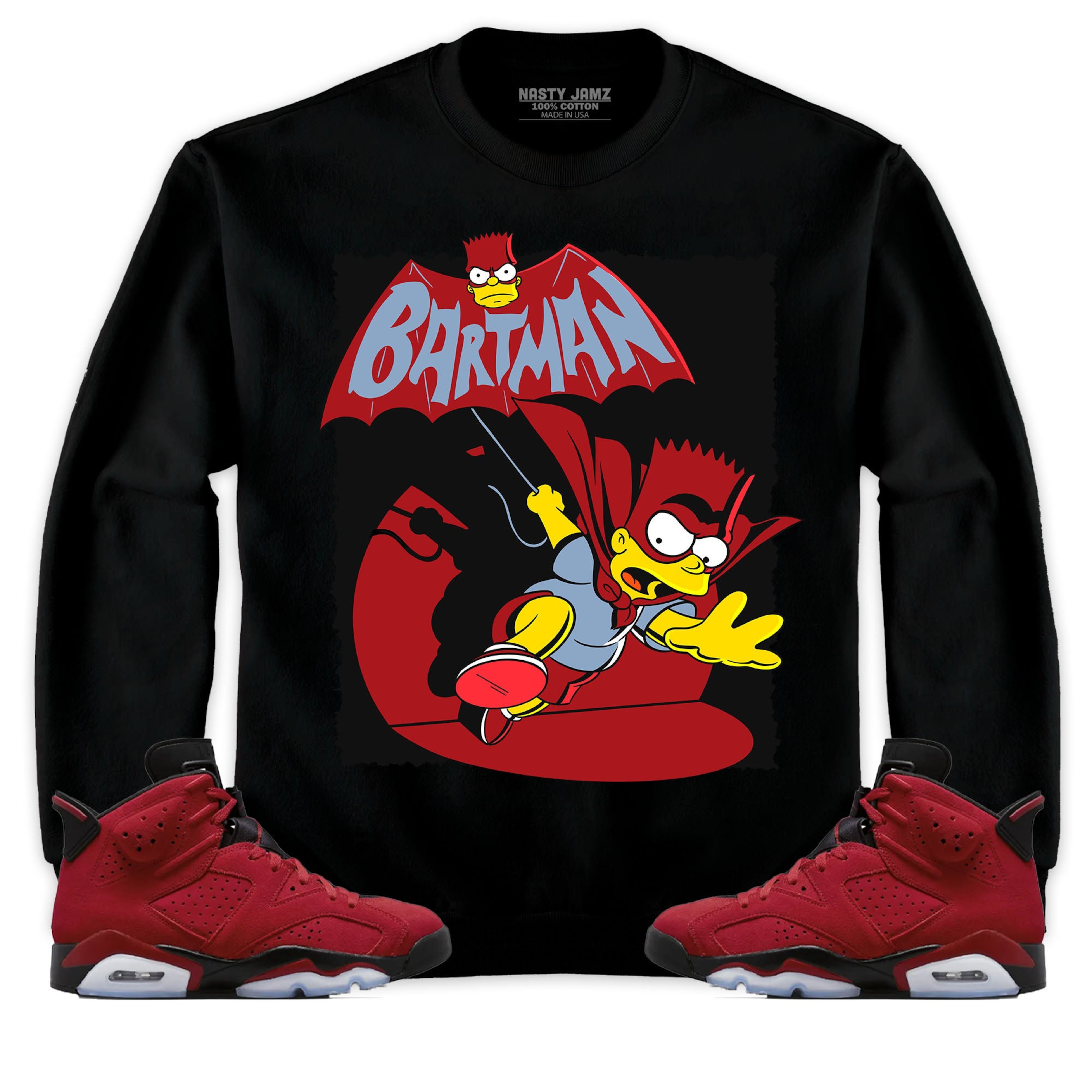 Jordan 6 Toro Bravo Unisex Sweatshirt, Hoodie Shirts Bartman Simpson, Shirt To Match Sneaker