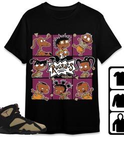 Jordan 7 Black Olive Cherrywood Unisex Shirt 90s Cartoon, Shirt To Match Sneaker
