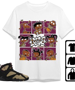 Jordan 7 Black Olive Cherrywood Unisex Shirt 90s Cartoon, Shirt To Match Sneaker
