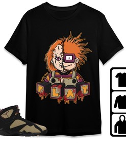 Jordan 7 Black Olive Cherrywood Unisex Shirt Chucky, Shirt To Match Sneaker