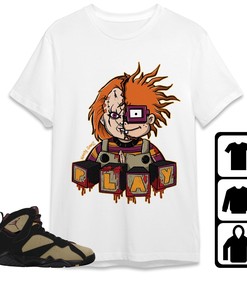 Jordan 7 Black Olive Cherrywood Unisex Shirt Chucky, Shirt To Match Sneaker