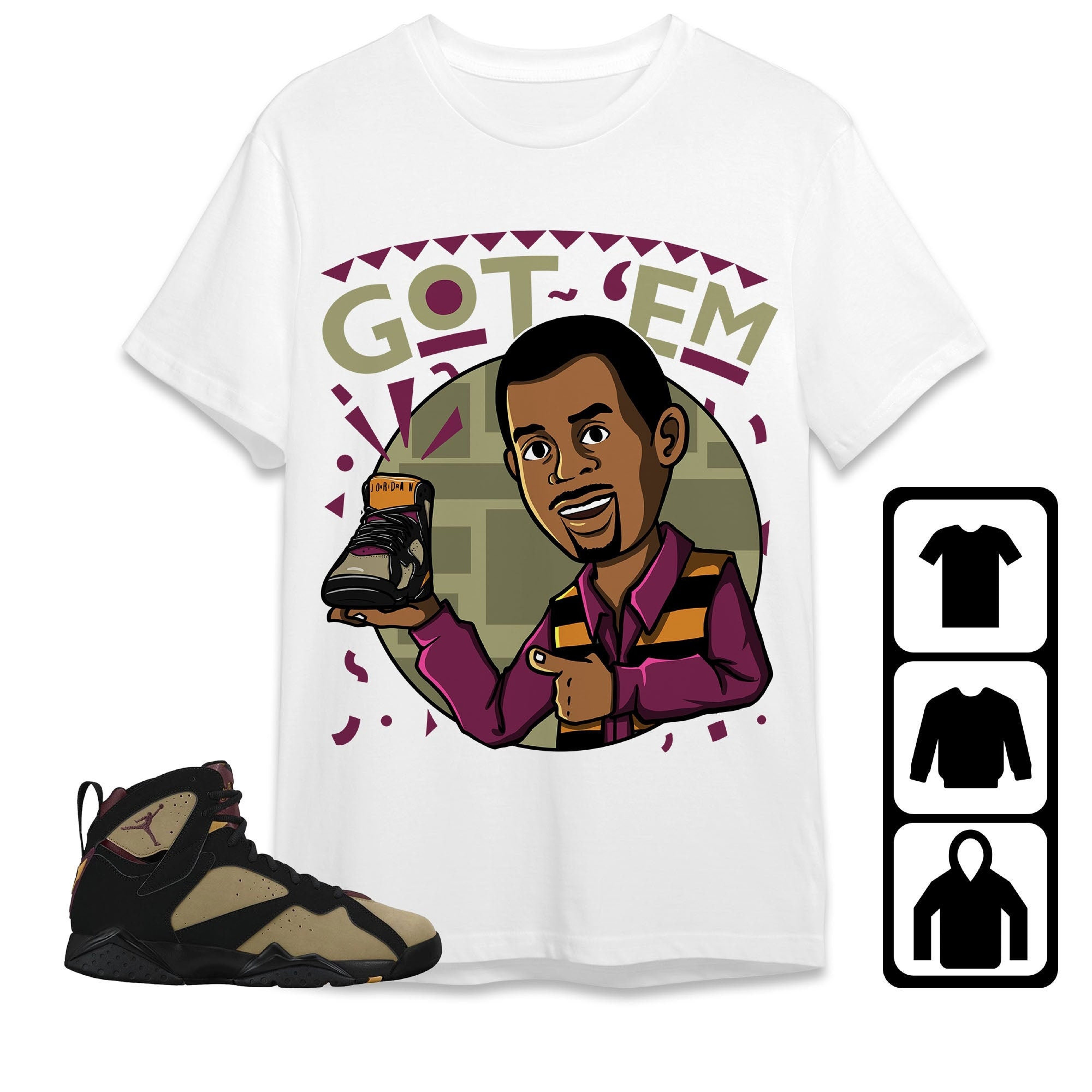 Jordan 7 Black Olive Cherrywood Unisex Shirt Got Em Martin, Shirt To Match Sneaker