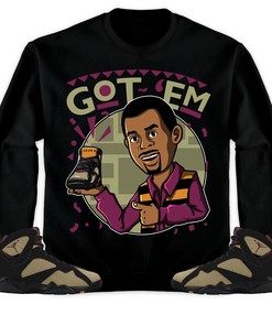 Jordan 7 Black Olive Cherrywood Unisex Shirt Got Em Martin, Shirt To Match Sneaker
