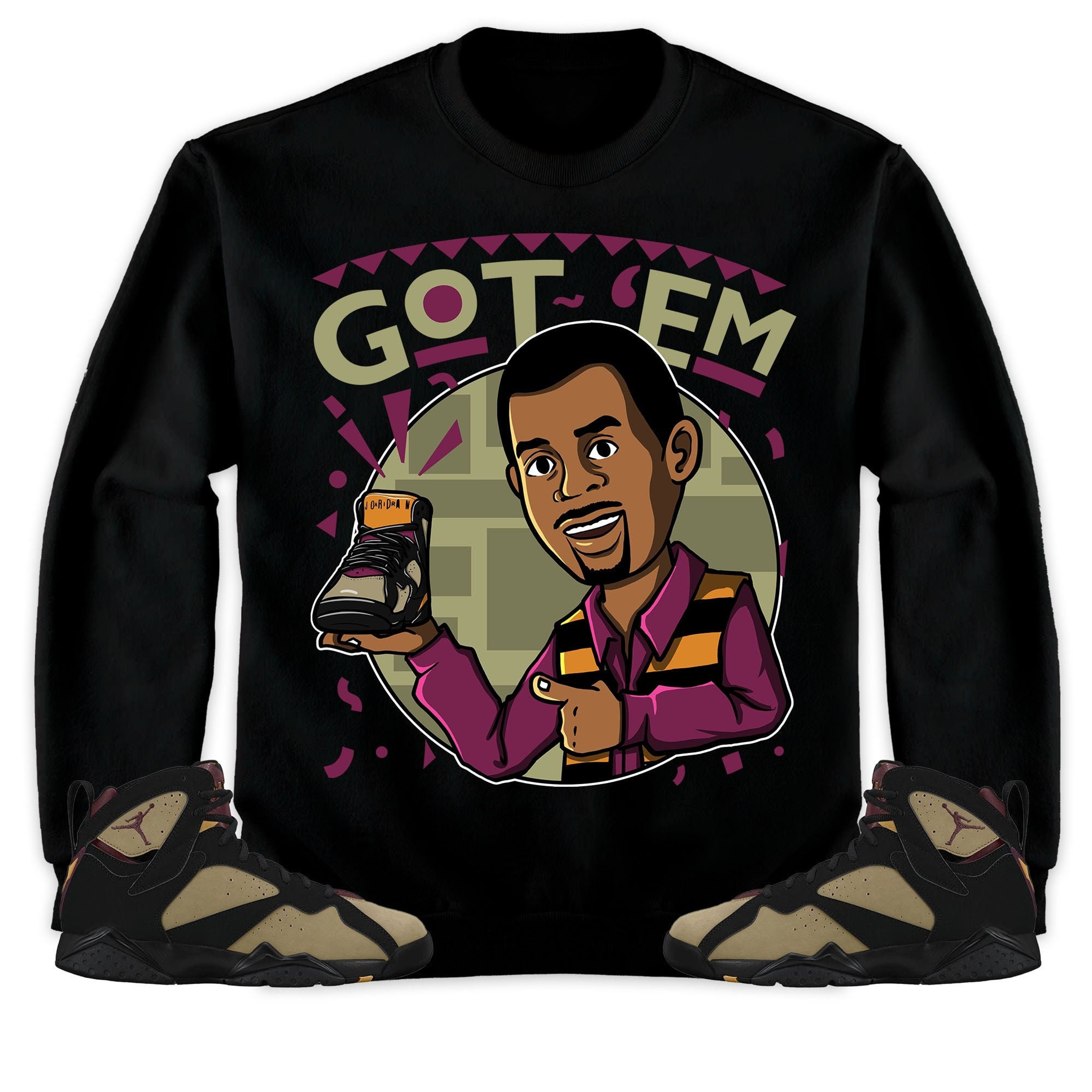 Jordan 7 Black Olive Cherrywood Unisex Shirt Got Em Martin, Shirt To Match Sneaker