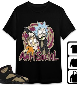 Jordan 7 Black Olive Cherrywood Unisex Shirt Rick Anti Social, Shirt To Match Sneaker