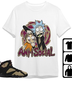 Jordan 7 Black Olive Cherrywood Unisex Shirt Rick Anti Social, Shirt To Match Sneaker