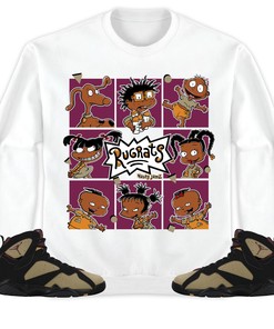 Jordan 7 Black Olive Cherrywood Unisex Sweatshirt, Hoodie 90s Cartoon, Shirt To Match Sneaker