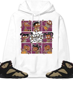Jordan 7 Black Olive Cherrywood Unisex Sweatshirt, Hoodie 90s Cartoon, Shirt To Match Sneaker