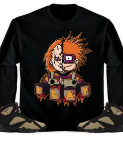 Jordan 7 Black Olive Cherrywood Unisex Sweatshirt, Hoodie Chucky, Shirt To Match Sneaker